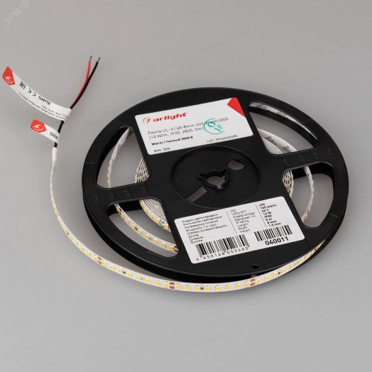 Лента UL-A160-8mm 24V Warm3000 (12 W/m, IP20, 2835, 5m) (, 7 лет)