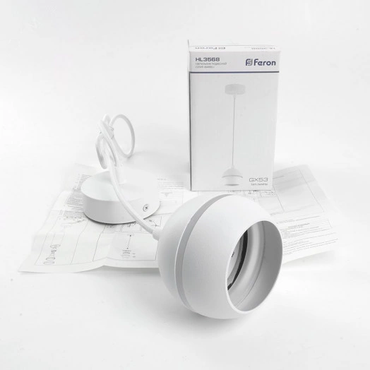 Светильник ДСО-15w GX53 без лампы на подвесе белый