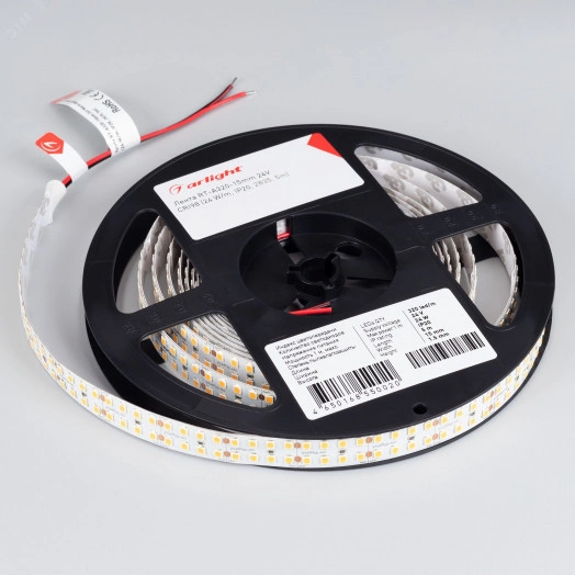 Лента LED RT-A320-15mm 24V Warm3000 (24 W/m, IP20, 2835, 5m) (ARL, высок.эфф.150 лм/Вт)