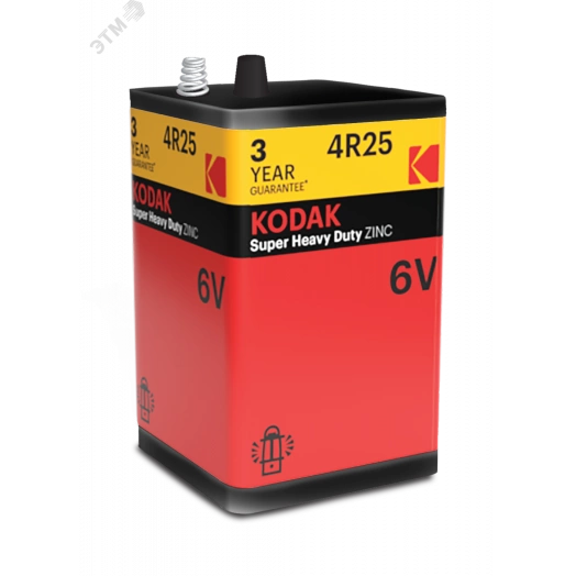 Батарейка Kodak 4R25-1S SUPER HEAVY DUTY Zinc [4R25-SP1G, 6.0V] (6/24/936)
