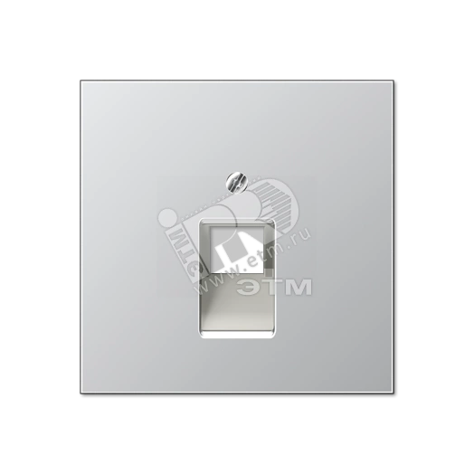 Накладка для 1-ой телефонной/компютерной розетки  IAE/UAE (1 x 8-пол.)   Серия LS990  Материал- металл  Цвет- алюминий