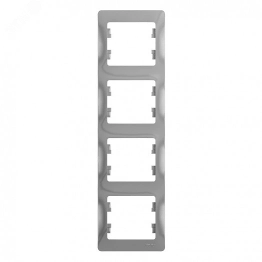 GLOSSA Рамка 4 поста вертикальная алюминий