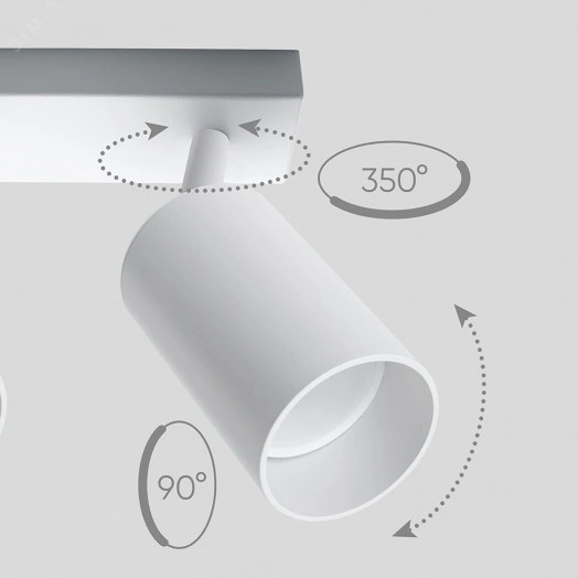 Светильник ДБО GU10 без лампы наклонный белый