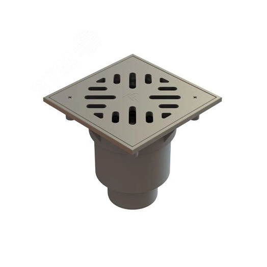 Трап пластиковый вертикальный, дворовый ТП-606S с решеткой из нержавеющей стали Дн110-160