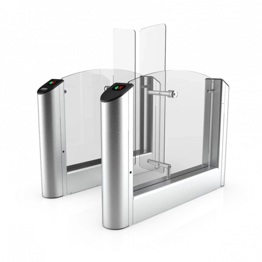 Турникет тумбовый с высокими створками 1500 мм, центральный элемент с шириной прохода 660 мм и встроеннмие считывателями Mifare