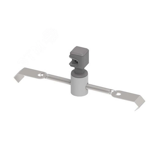 Держатель круглого проводника 8 мм для черепичной кровли на пружине серый. Материал - нержавеющая сталь/пластик.