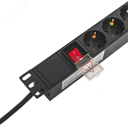 Блок розеток PDU TERACOM 19' 1U 16А/250В 7 роз. Schuko с выключателем шнур 2 м 3x1.5 мм2 вилка Schuko корпус пластик черный