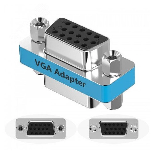 Адаптер переходник VGA 15 F на VGA 15 F, контакты никелированные
