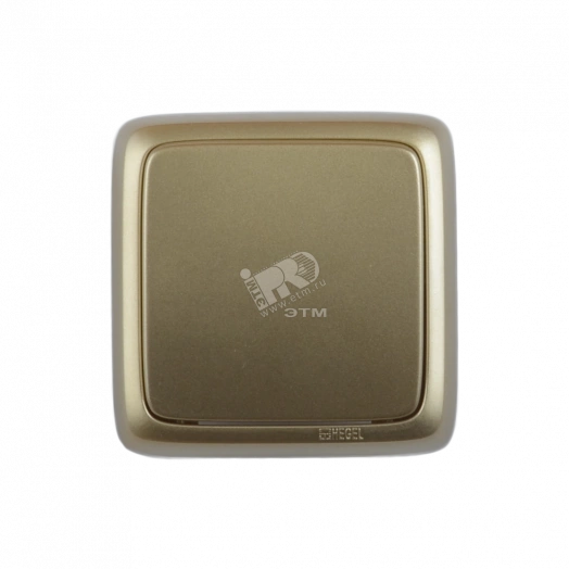 Выключатель одноклавишный наружный с изоляционной пластиной с индикацией золото 16А