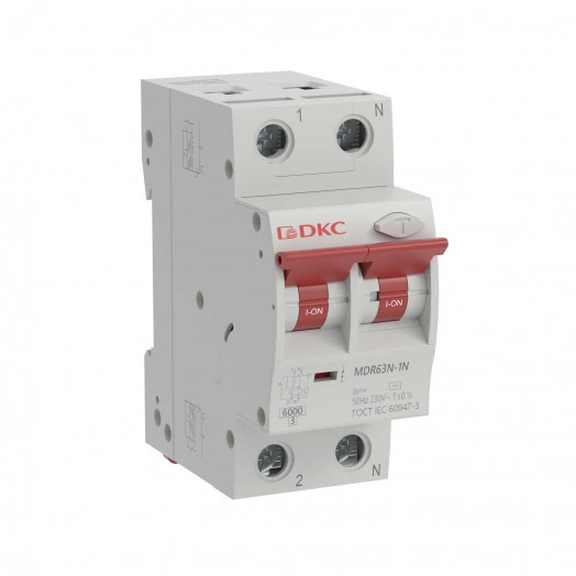 Выключатель автоматический дифференциального тока двухполюсный MDR63N, 50A, 100мА, тип A, C, 6кА, электронный, серии YON MAX