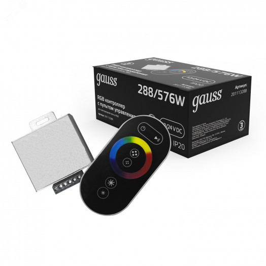 Контроллер для светодиодной RGB ленты LED 288/576 Вт 12/24 В IP20 Black Gauss