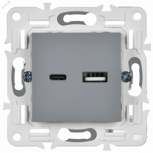 SKANDY Розетка USB A+C 3,1А SK-R14Gr серый IEK