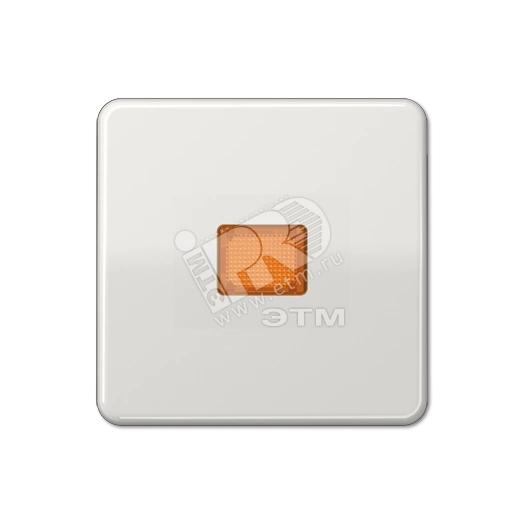 Клавиша с оранжевым окошком для выключателя с подсветкой  светло-серая