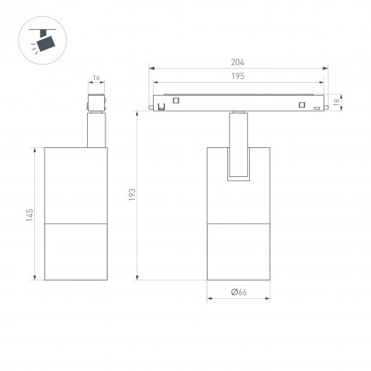 Профиль SL-SLIM20-H20-2000 WHITE (Arlight, Алюминий)