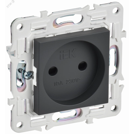 SKANDY Розетка без заземления с защитными шторками 10А SK-R01T титан IEK