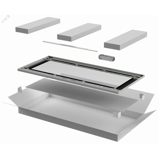 Дверь стеклянная LINEA E 600мм шкафа 33U сер.