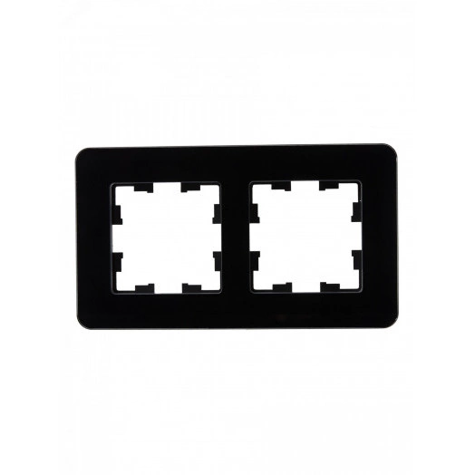 BRITE Рамка 2 поста РУ-2-2-Бр стекло черный RE IEK