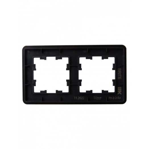 BRITE Рамка 2 поста РУ-2-2-Бр стекло черный RE IEK