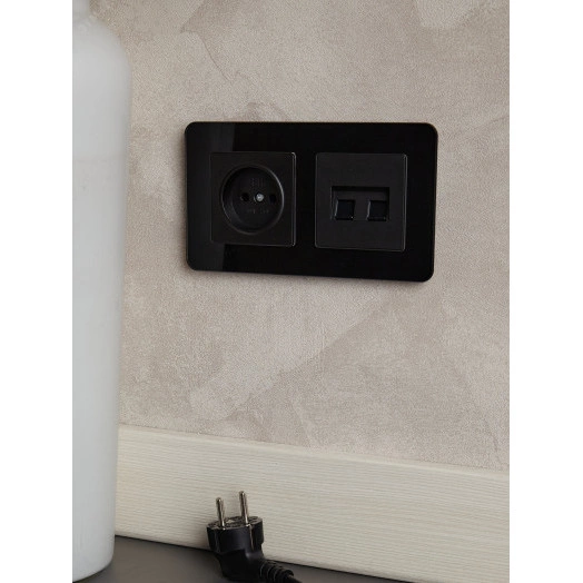 BRITE Рамка 2 поста РУ-2-2-Бр стекло черный RE IEK