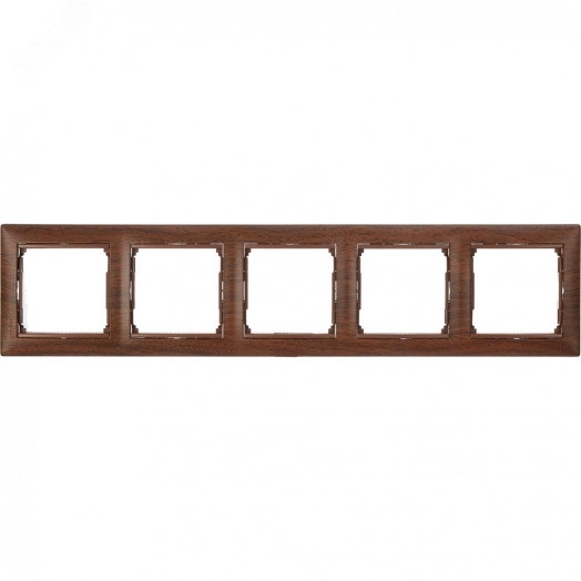 VALENA Рамка 5 постов горизонтальная тонированное дерево