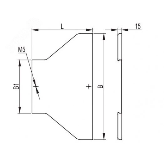 Крышка на переходник RRC симметричный 600/300 в комплекте с метизами и пластинами PTCE