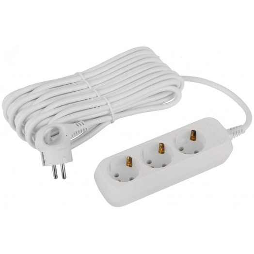 Удлинитель электрический 3 розетки с заземлением 10м ПВС 3x1мм2 UDL-16-3100-E Greenline ЭРА