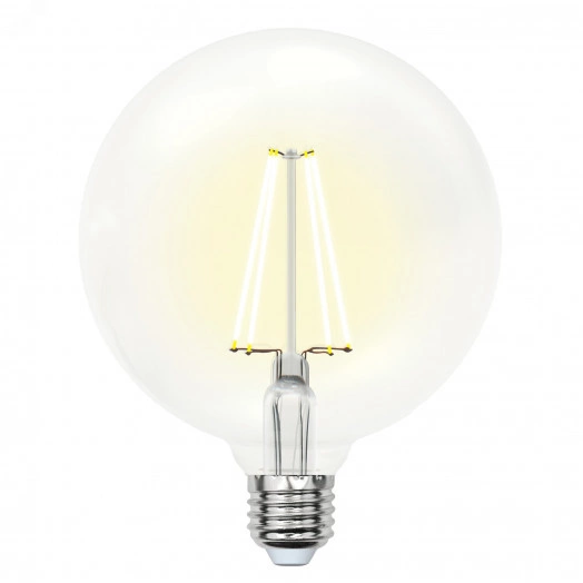 Лампа светодиодная. Форма ''шар'', прозрачная. Серия Sky. Теплый белый свет (3000K). Картон. ТМ .''