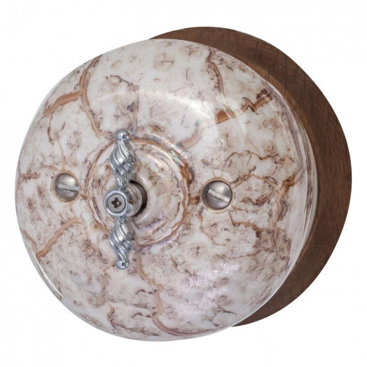 Выключатель 2кл. Фаберже, керамика, цвет мрамор золото