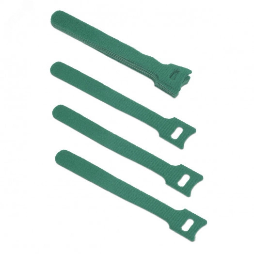 Хомут для кабеля, липучка с мягкой застежкой, 135x14 мм, зеленый (10 шт.)