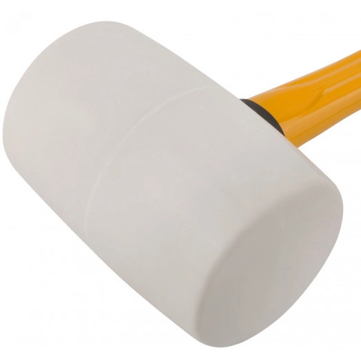 Киянка резиновая белая, фиберглассовая ручка 70 мм (680 гр)