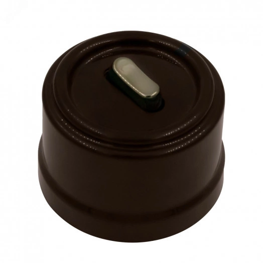 Выключатель Лизетта 1-кл. проходной, пластик, цвет Коричневый, Бронза (клавишный)