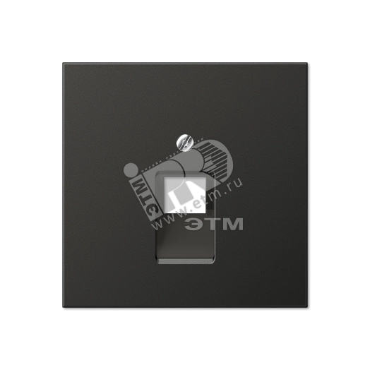 Накладка для 1-ой телефонной/компютерной розетки  IAE/UAE (1 x 8-пол.)   Серия LS990  Материал- металл  Цвет- антрацит