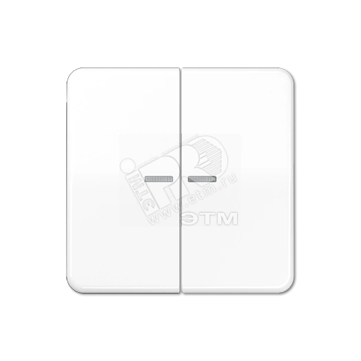 Клавиши ударопрочные для сдвоенногых выключателей с подсветкой  белые