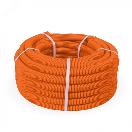 Труба гофр ПВХ легкая 350 Н оранжевая с/з d20 мм  (100 м)