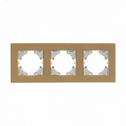 UGRA рамка 3-местная, стекло,  шампань.
