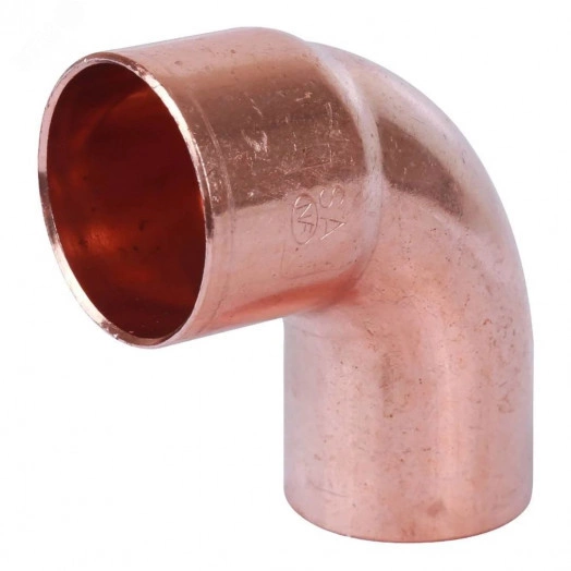 Угольник 54 90 град., однораструбный, пайка, медь