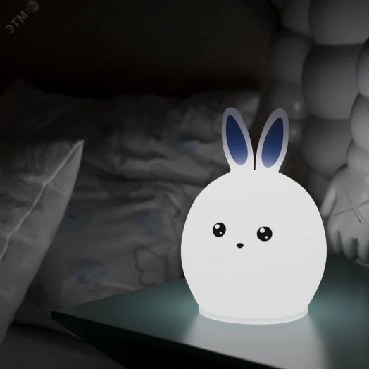 Светильник-ночник светодиодный детский LED 2 Вт модель белый с Li-ion аккумулятором и USB разъемом кролик NN Gauss