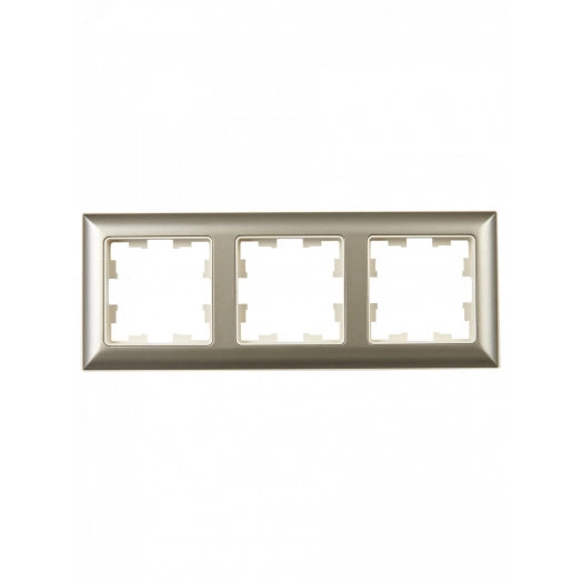 BRITE Рамка 3 поста РУ-3-Бр бежевый/шампань IEK