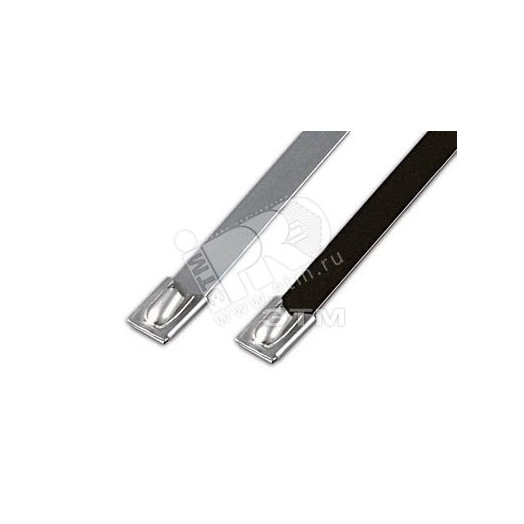 Стяжка неразъемная стальная 200х4.45мм полимерная оболочка (100шт)