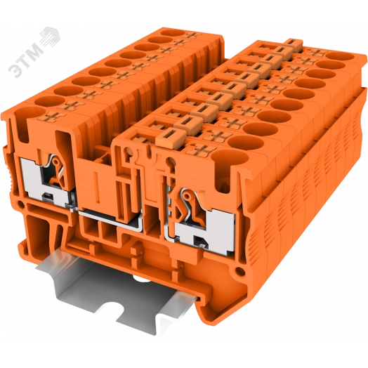 Клемма TP 1-1 с ножевым размыкателем, Push-in, сечение 4 мм. кв., оранжевая