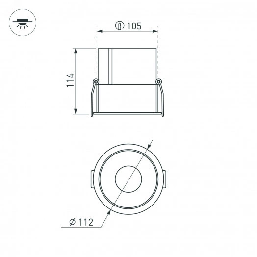 Светильник MS-ATLAS-BUILT-R112-35W Day4000 (WH-BK, 30 deg, 230V) (, IP20 Металл, 5 лет)