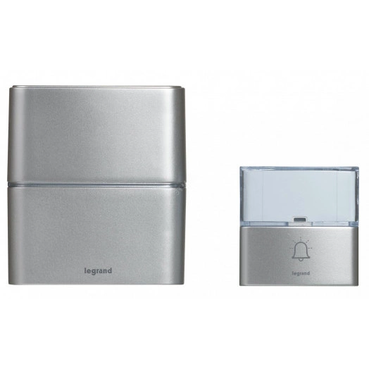 Звонок беспроводной - комплект Премиум - 30 рингтонов - дальность 200 м - цвет алюминий