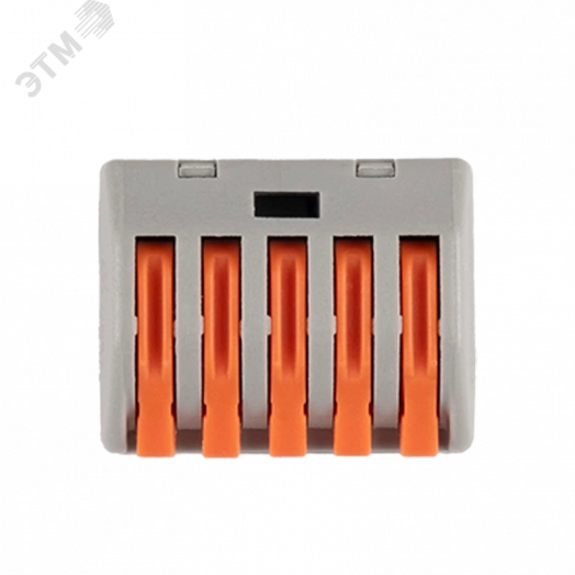 Клеммы монтажные многоразовые PTC-5P 222-415 450V 32A 0,08-2,5(4.0)mm2 , 5 отверстий, серые /50 шт.