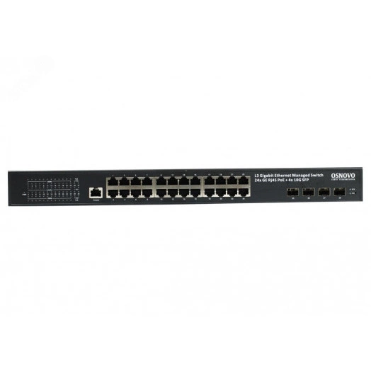Коммутатор управляемый L2 28 порта RJ45/SFP 10 100 1000 10000 (10G) Мб/с PoE 400Вт