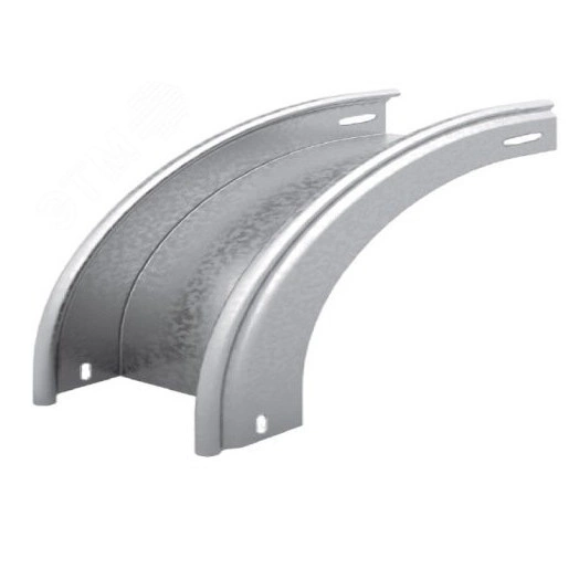 Угол внешний плавный 90 град. к лотку 200х50, толщина 0,7 мм, Сендзимир цинк