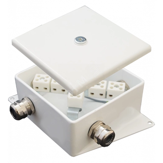 Коробка монтажная огнестойкая КМ-О (2к*60)-IP66-120х120 два ввода BD