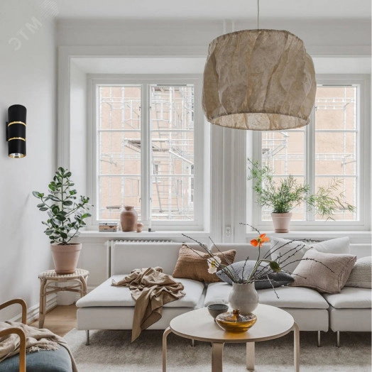 Светильник ДБО 2хGU10 вверх/вниз без ламп черный золото