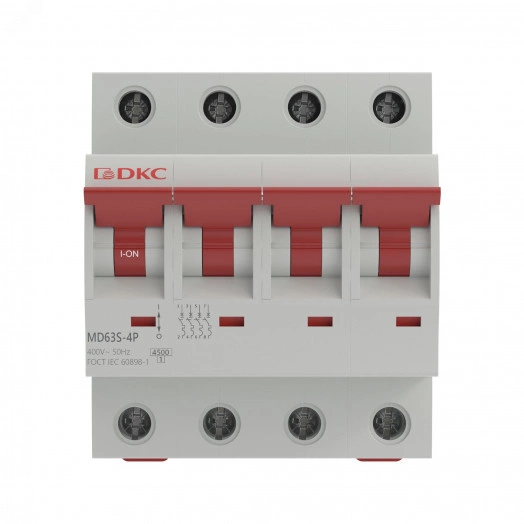 Выключатель автоматический четырёхполюсный 63А D MD63S-4PD63 4,5кА