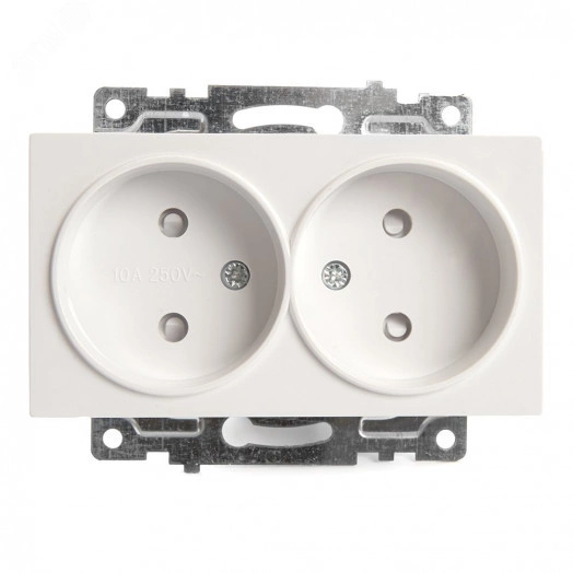 Розетка 2-местная б/з, Катрин, белый,