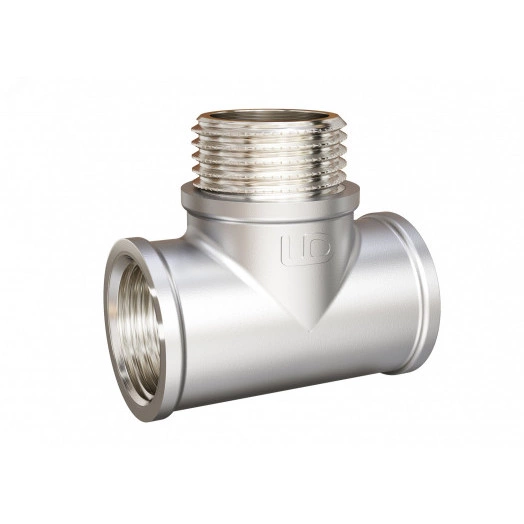 Тройник 1/2' ВР/НР/ВР латунь никель